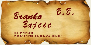 Branko Bajčić vizit kartica